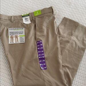 Haggar Men's Khaki Performance Stretch Chinos